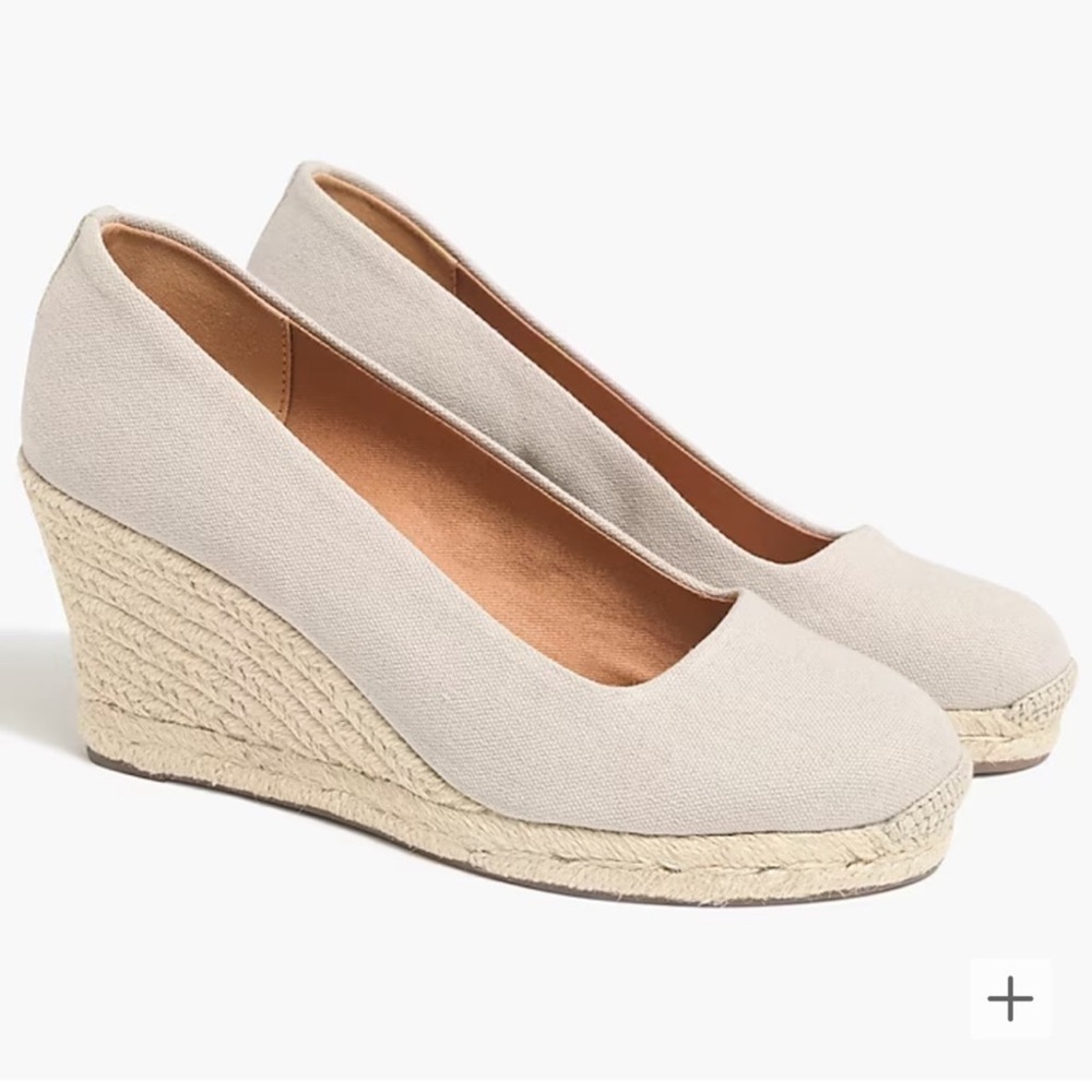 J.Crew- Women's Wedge Espadrilles, Flax, Size 11, NIB